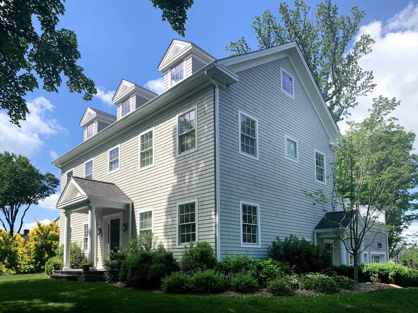 Two-story colonial modular home in Greenwich, Connecticut