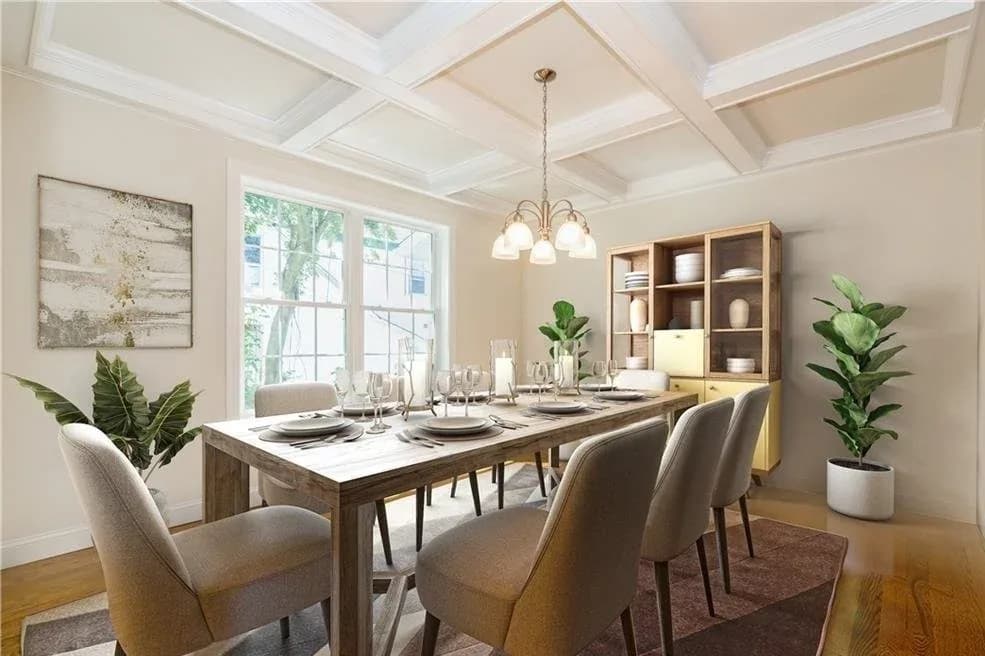 Interior dining room of a Signature modular home in Mount Kisco, New York
